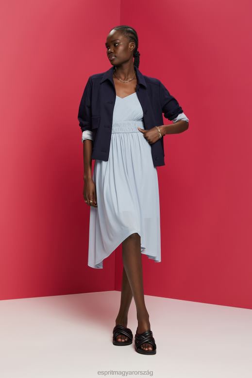 Esprit rugalmas derékú hálós ruha nők világoskék levendula ruhák F8HN866