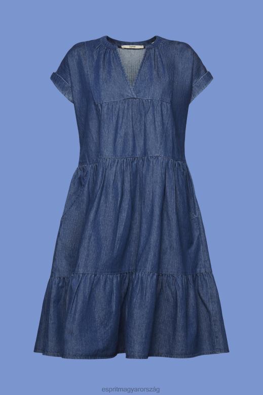 Esprit ruhák könnyű szőtt bő szabású nők kék közepes mosás ruhák F8HN8183