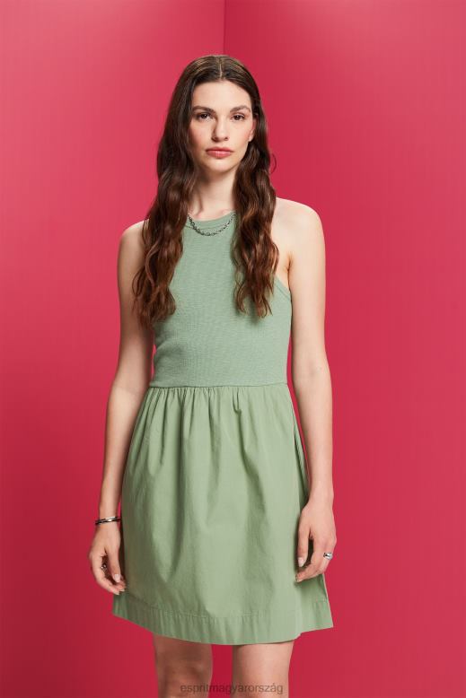 Esprit szövet mix mini ruha nők halvány khaki ruhák F8HN870