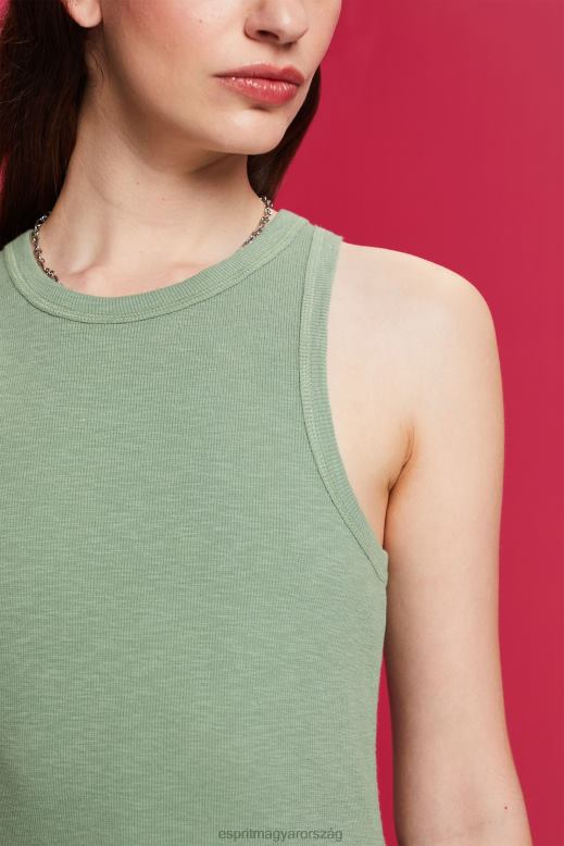 Esprit szövet mix mini ruha nők halvány khaki ruhák F8HN870