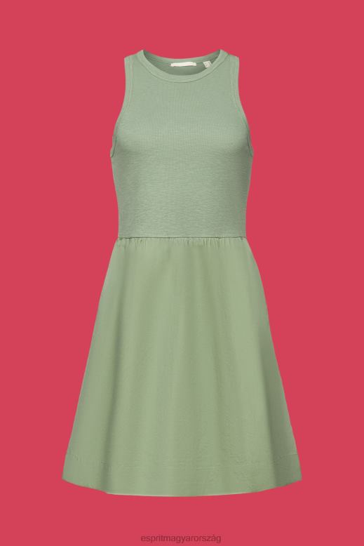 Esprit szövet mix mini ruha nők halvány khaki ruhák F8HN870