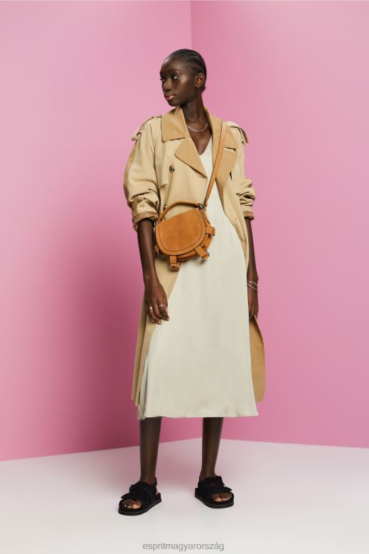 Esprit szatén midi ruha nők poros zöld ruhák F8HN855