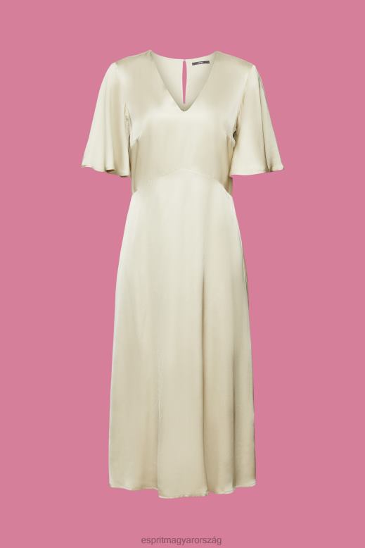 Esprit szatén midi ruha nők poros zöld ruhák F8HN855