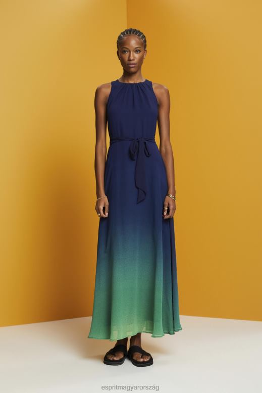 Esprit ujjatlan maxi ruha végig virágmintával nők haditengerészet ruhák F8HN8258