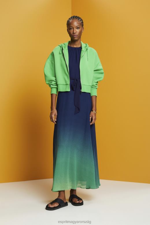 Esprit ujjatlan maxi ruha végig virágmintával nők haditengerészet ruhák F8HN8258