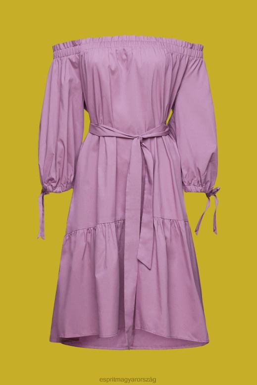 Esprit váll nélküli poplin mini ruha nők ibolya ruhák F8HN8180