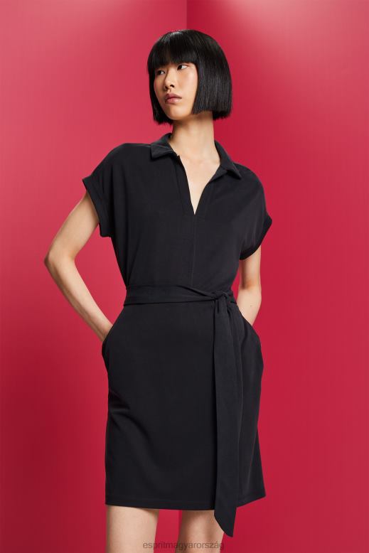 Esprit v-nyakú midi ruha nők antracit ruhák F8HN873