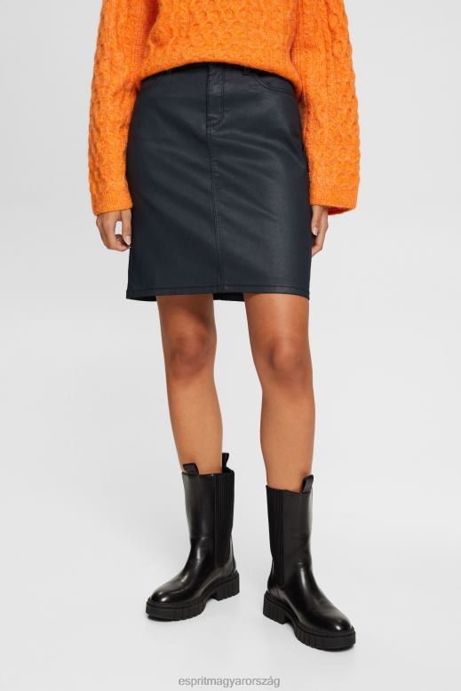 Esprit bőr hatású midi szoknya nők fekete szoknyák F8HN8443