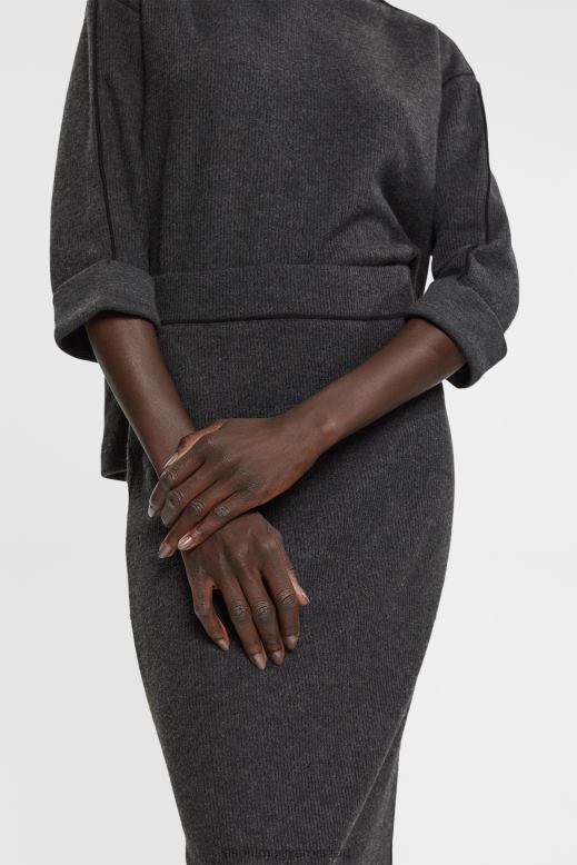 Esprit bordás kötött ceruzaszoknya nők antracit szoknyák F8HN8431