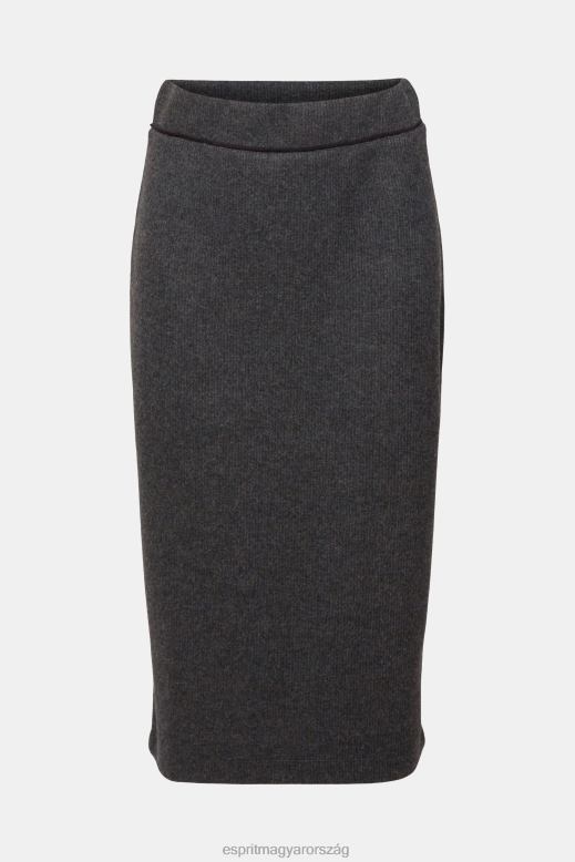 Esprit bordás kötött ceruzaszoknya nők antracit szoknyák F8HN8431