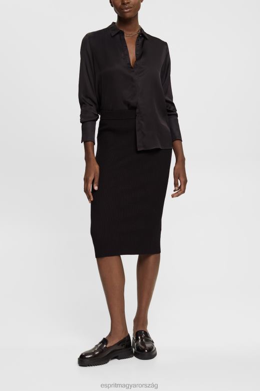 Esprit bordás kötött ceruzaszoknya nők fekete szoknyák F8HN8428