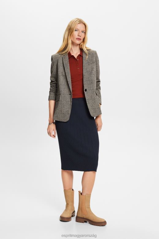 Esprit bordás kötött midiszoknya nők benzinkék szoknyák F8HN821