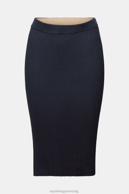 Esprit bordás kötött midiszoknya nők benzinkék szoknyák F8HN821