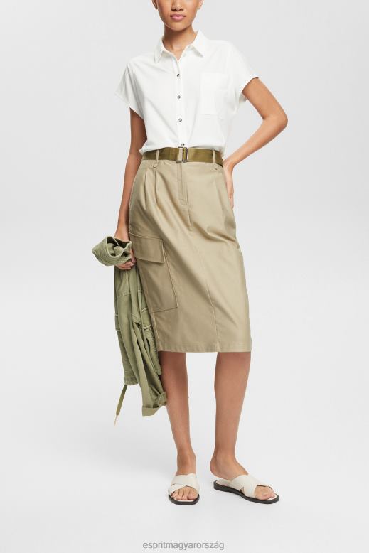 Esprit cargo stílusú midiszoknya nők halvány khaki szoknyák F8HN8535
