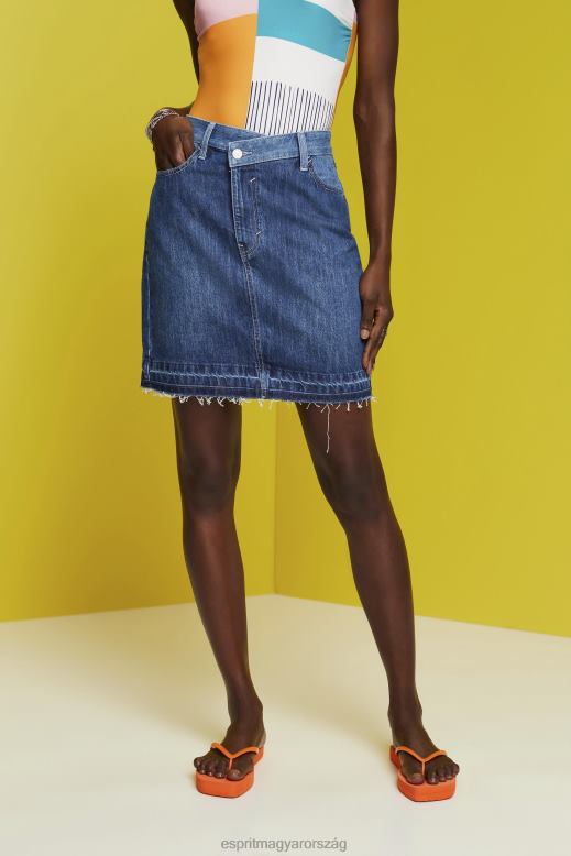 Esprit farmer miniszoknya aszimmetrikus szegéllyel nők kék sötét mosás szoknyák F8HN8207