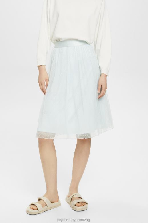 Esprit midi szoknya csillogó hatású nők világos aqua zöld szoknyák F8HN8268