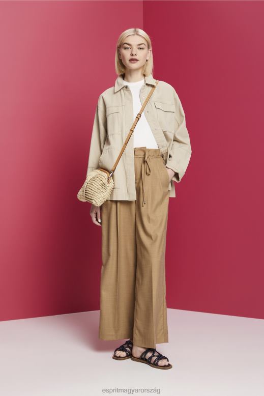 Esprit bordás kötött felső nők törtfehér tartály F8HN893