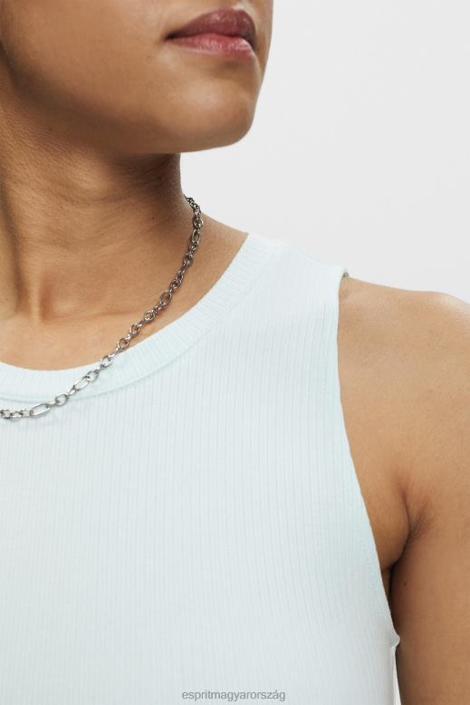 Esprit bordázott tank felső nők világos aqua zöld tartály F8HN8303