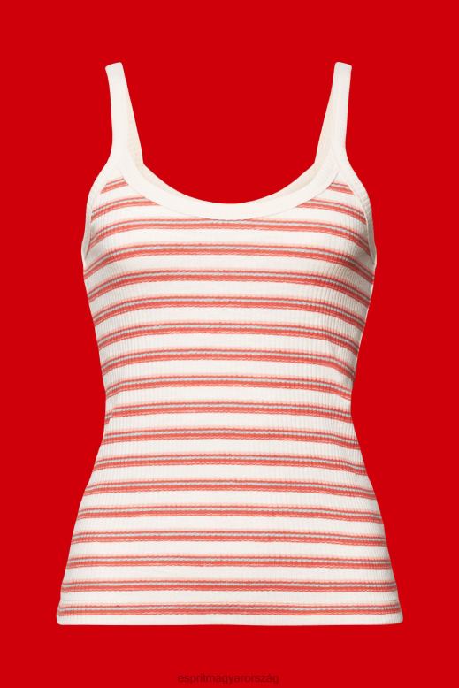 Esprit csíkos bordás felső nők pasztell rózsaszín tartály F8HN8103