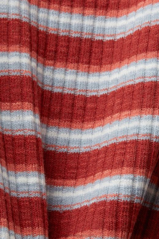 Esprit csíkos bordás felső nők terrakotta tartály F8HN8104