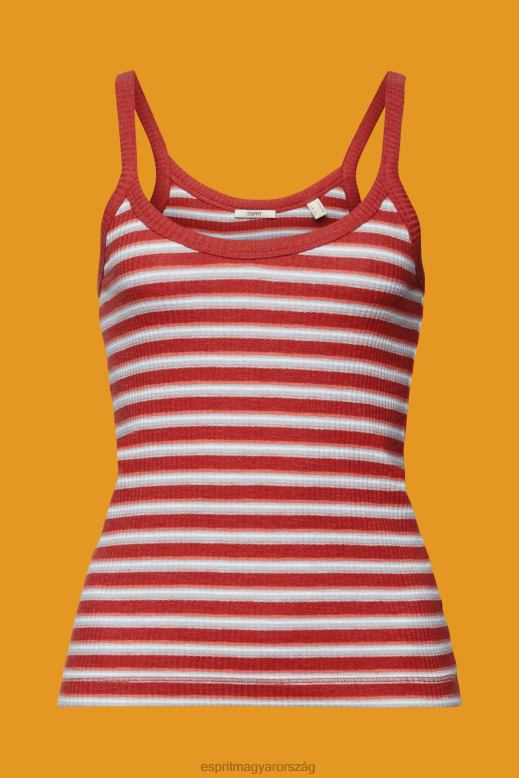 Esprit csíkos bordás felső nők terrakotta tartály F8HN8104