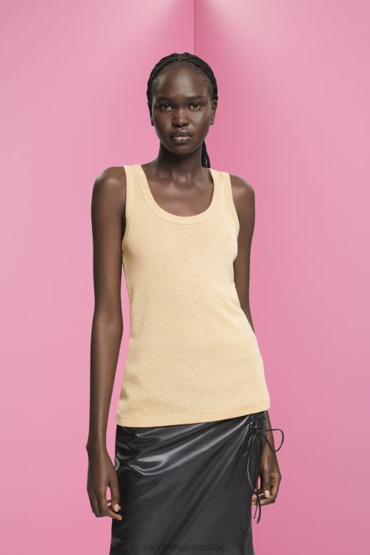 Esprit ujjatlan csillogó felső nők Arany tartály F8HN8404