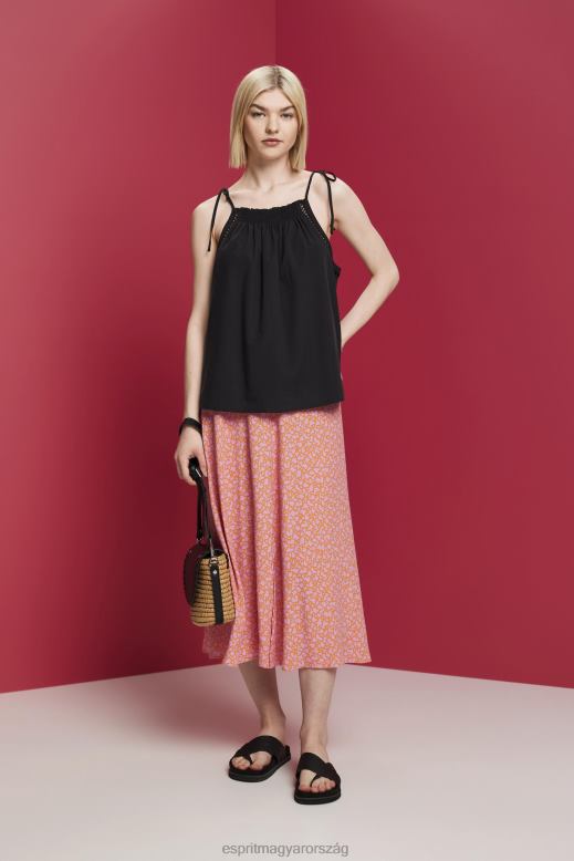 Esprit camisole felső smock, tencel nők fekete tetejére F8HN8198