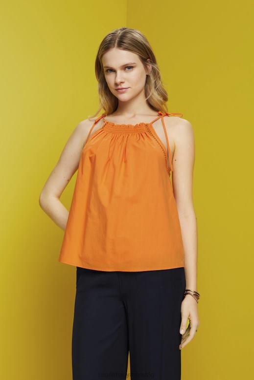 Esprit camisole felső smock, tencel nők narancs tetejére F8HN8199