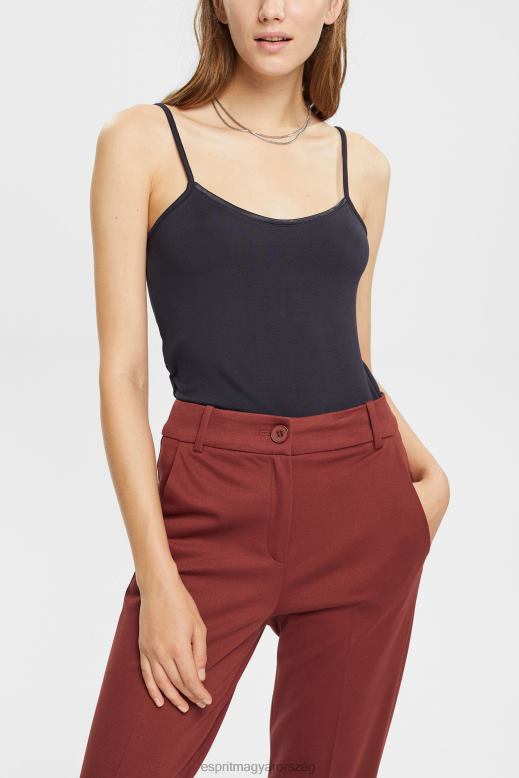 Esprit spagetti pántos felső, lenzing ecovero nők fekete tetejére F8HN8517